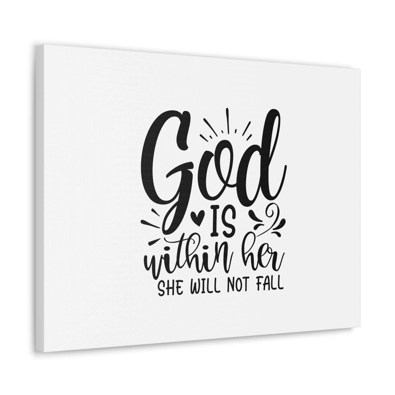 Scripture Walls She Will Not Fall Psalms 46:5 Heart Christian Wall Art Bible Verse Print Ready to Hang Unframed-Express Your Love Gifts