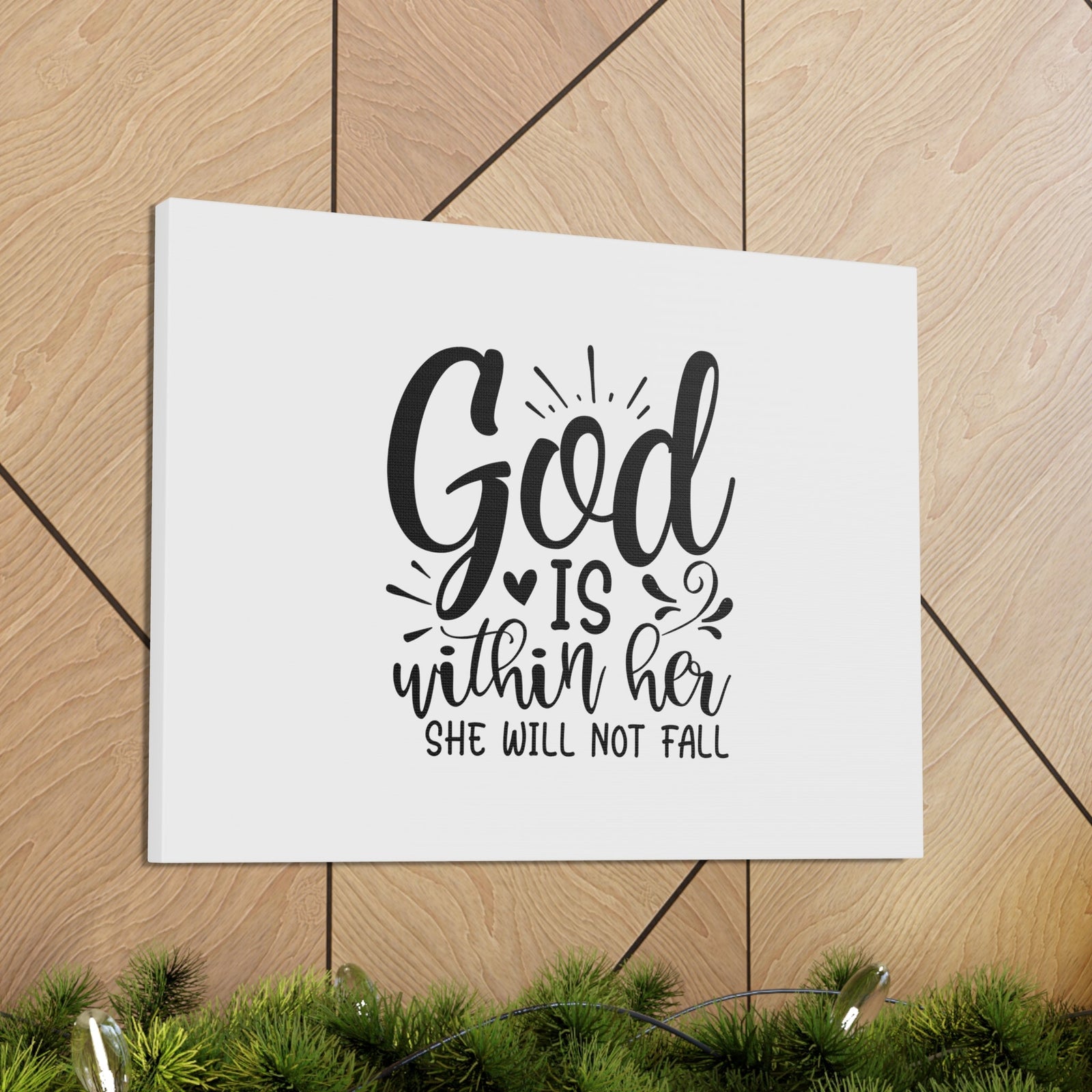 Scripture Walls She Will Not Fall Psalms 46:5 Heart Christian Wall Art Bible Verse Print Ready to Hang Unframed-Express Your Love Gifts