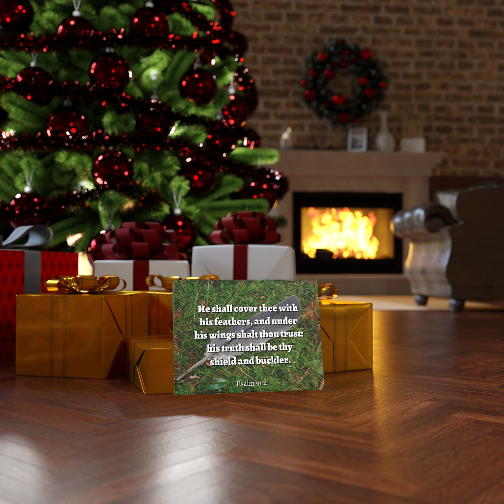 Scripture Walls Shield And Buckler Psalms 91:4 Bible Verse Canvas Christian Wall Art Ready to Hang Unframed-Express Your Love Gifts