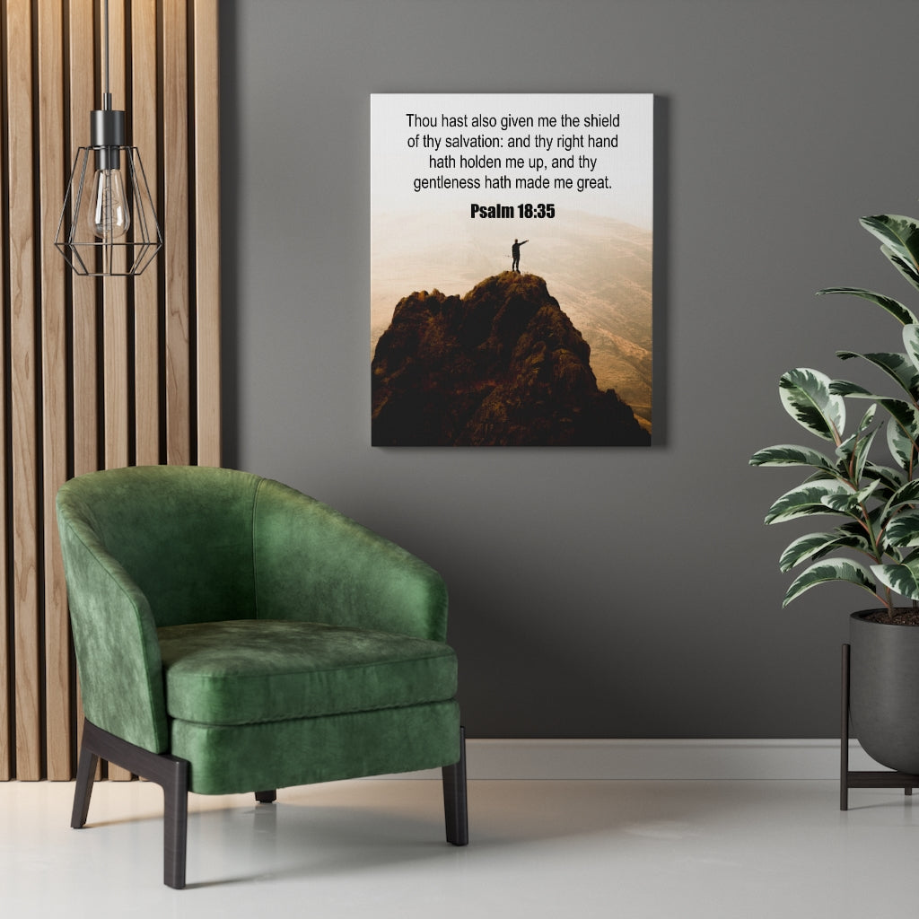 Scripture Walls Shield of Thy Salvation Psalm 18:35 Christian Wall Art Print Ready to Hang Unframed-Express Your Love Gifts