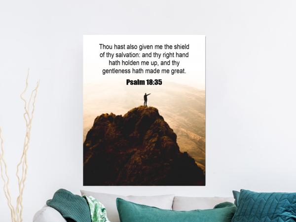 Scripture Walls Shield of Thy Salvation Psalm 18:35 Christian Wall Art Print Ready to Hang Unframed-Express Your Love Gifts