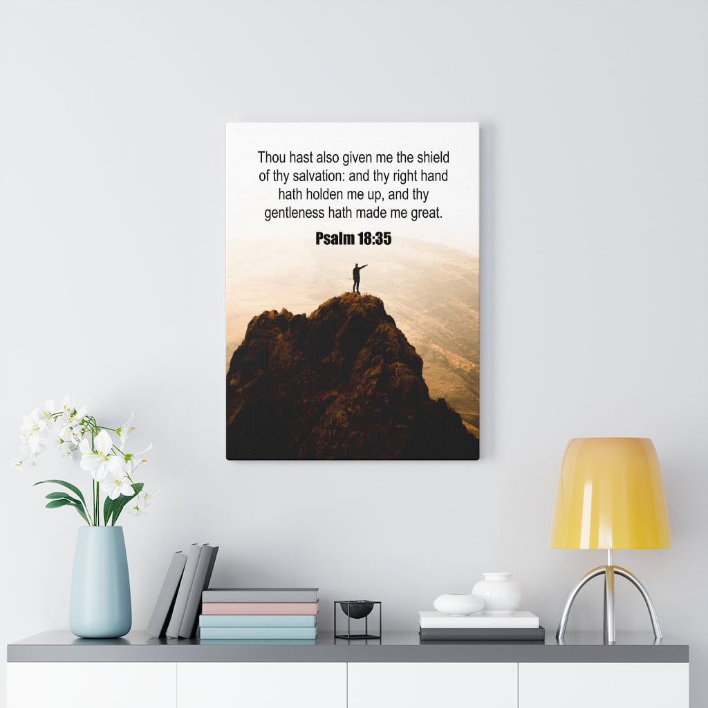 Scripture Walls Shield of Thy Salvation Psalm 18:35 Christian Wall Art Print Ready to Hang Unframed-Express Your Love Gifts