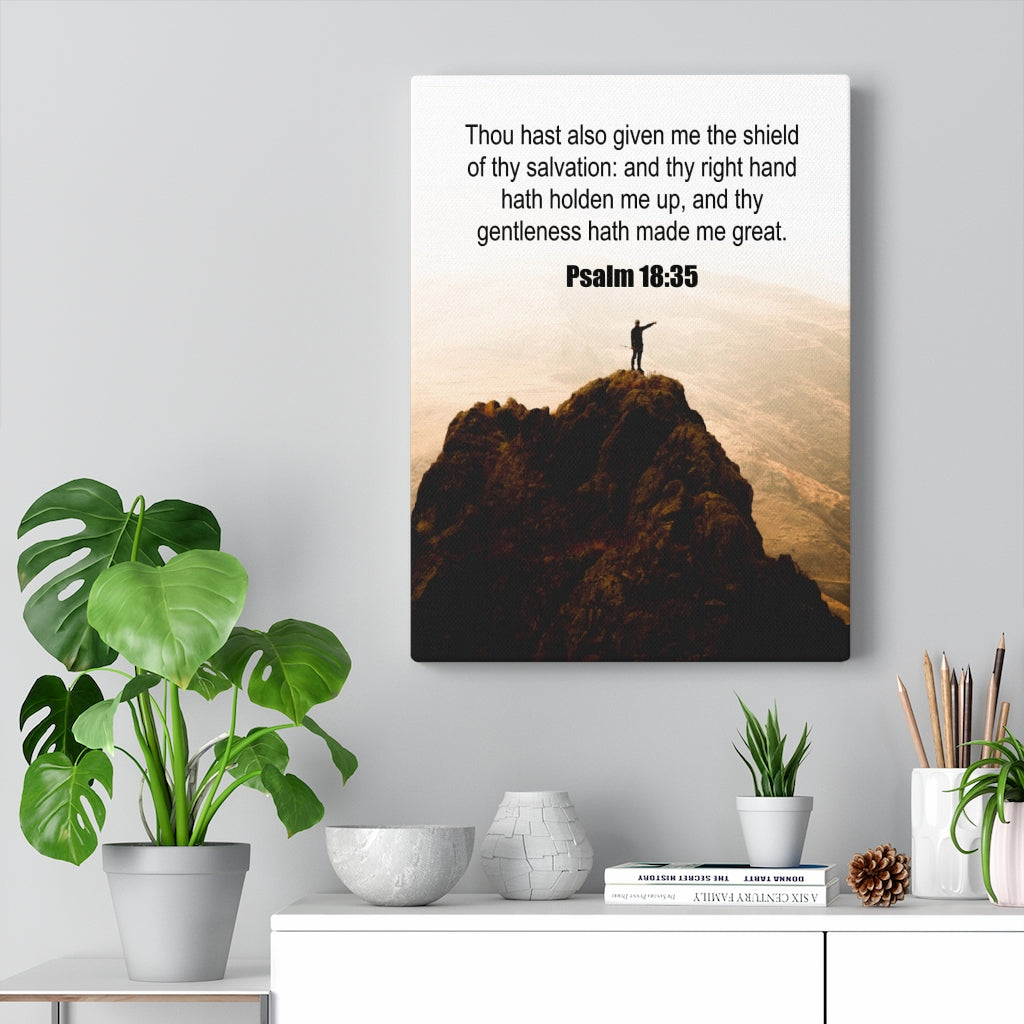 Scripture Walls Shield of Thy Salvation Psalm 18:35 Christian Wall Art Print Ready to Hang Unframed-Express Your Love Gifts