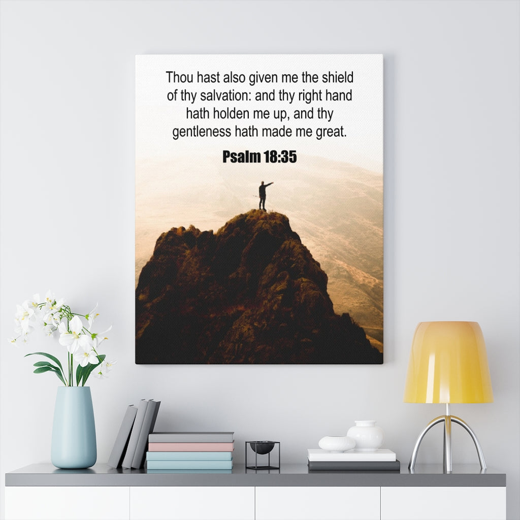 Scripture Walls Shield of Thy Salvation Psalm 18:35 Christian Wall Art Print Ready to Hang Unframed-Express Your Love Gifts