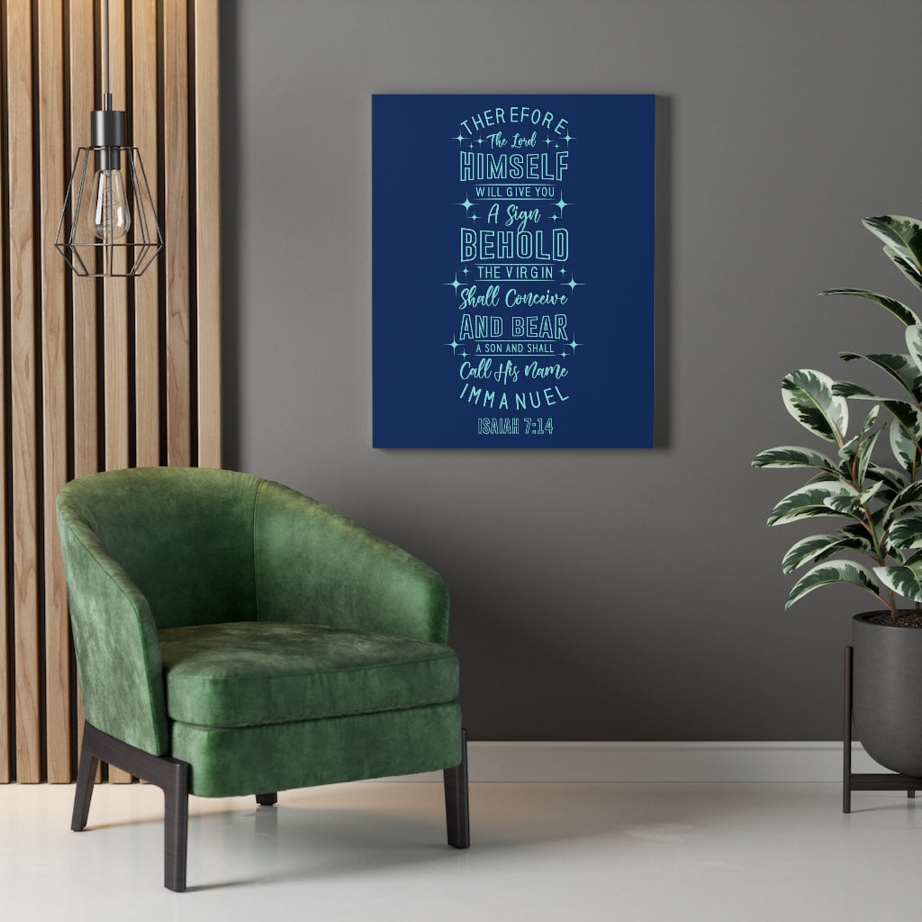 Scripture Walls Sign Isaiah 7:14 Bible Verse Canvas Christian Wall Art Ready to Hang Unframed-Express Your Love Gifts