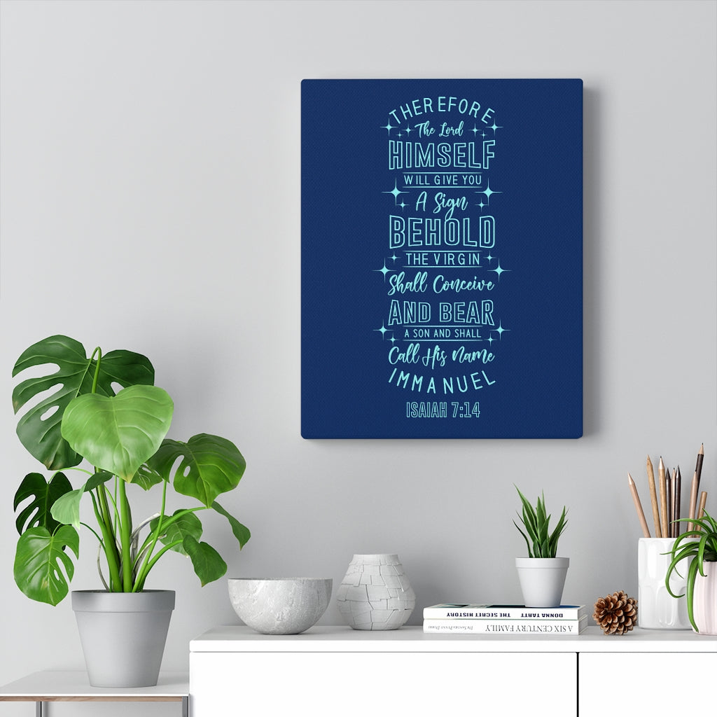 Scripture Walls Sign Isaiah 7:14 Bible Verse Canvas Christian Wall Art Ready to Hang Unframed-Express Your Love Gifts