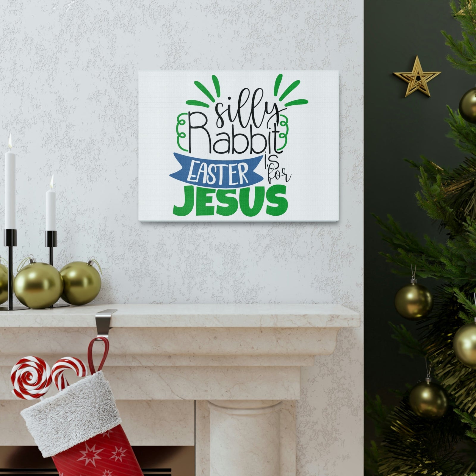 Scripture Walls Silly Rabbit, Easter Is For Jesus 1 Peter 1:3 Christian Wall Art Print Ready to Hang Unframed-Express Your Love Gifts