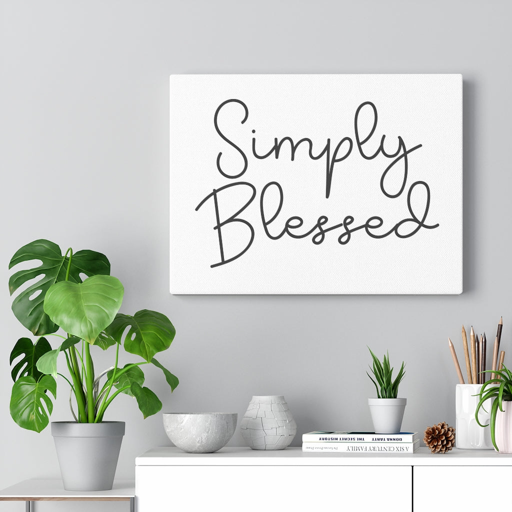 Scripture Walls Simply Blessed Plain Bible Verse Canvas Christian Wall Art Ready to Hang Unframed-Express Your Love Gifts