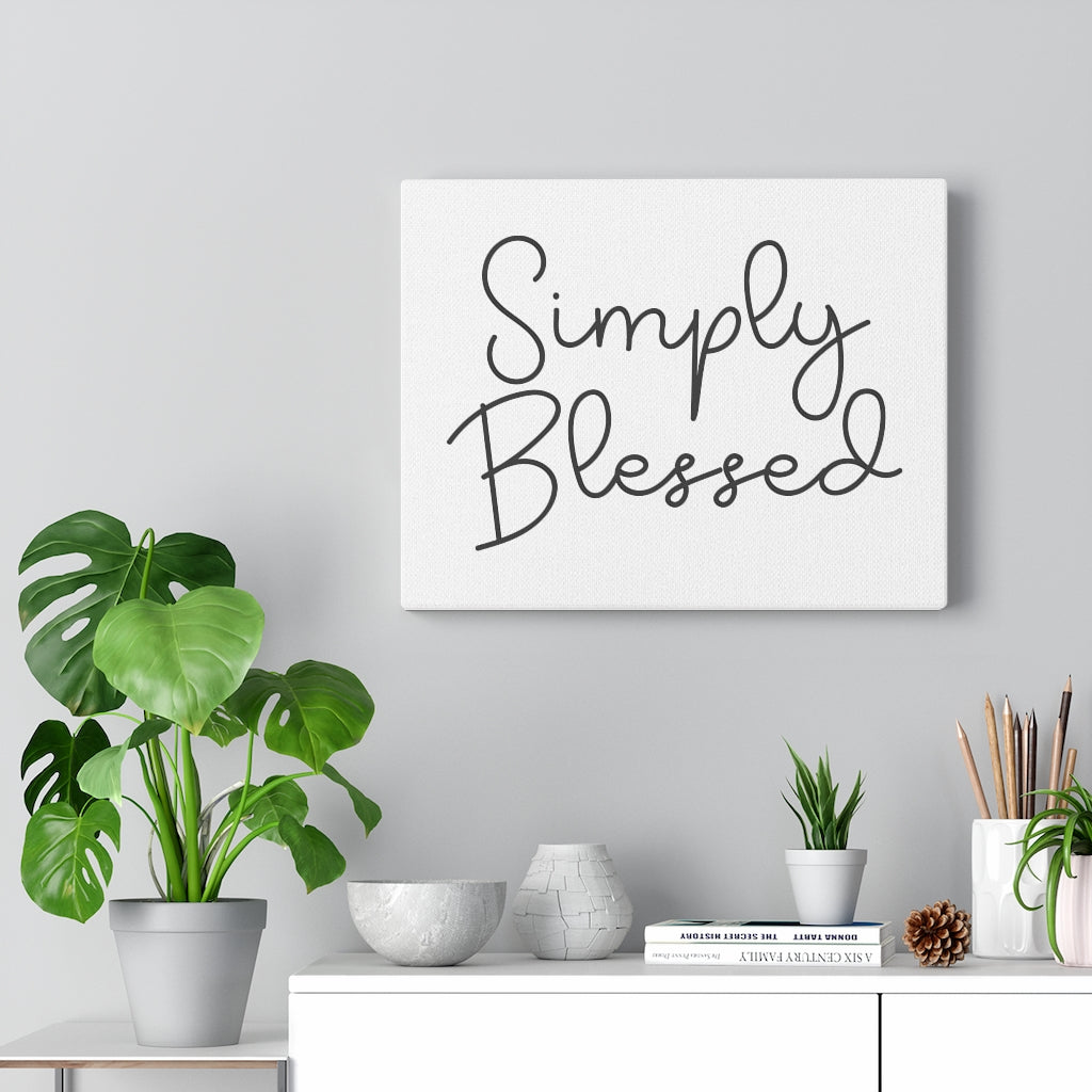 Scripture Walls Simply Blessed Plain Bible Verse Canvas Christian Wall Art Ready to Hang Unframed-Express Your Love Gifts