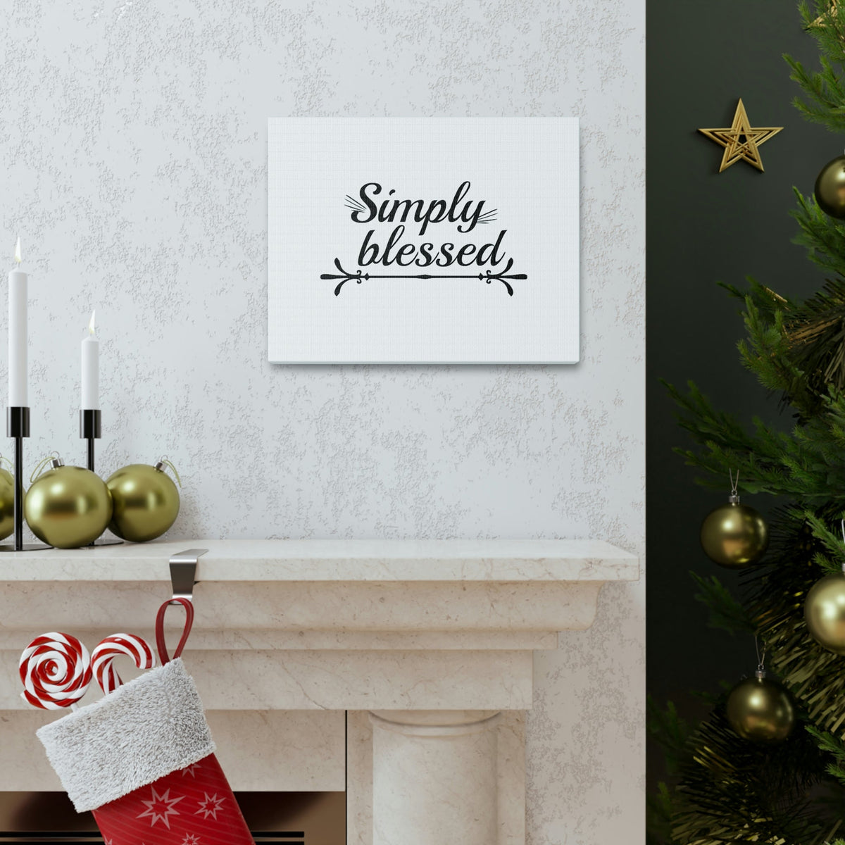 Scripture Walls Simply Blessed Psalms 67:7 Cursive Christian Wall Art Bible Verse Print Ready to Hang Unframed-Express Your Love Gifts