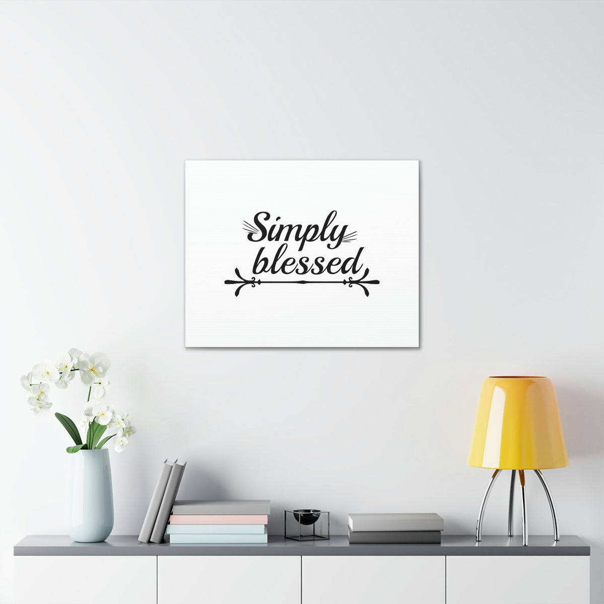 Scripture Walls Simply Blessed Psalms 67:7 Cursive Christian Wall Art Bible Verse Print Ready to Hang Unframed-Express Your Love Gifts