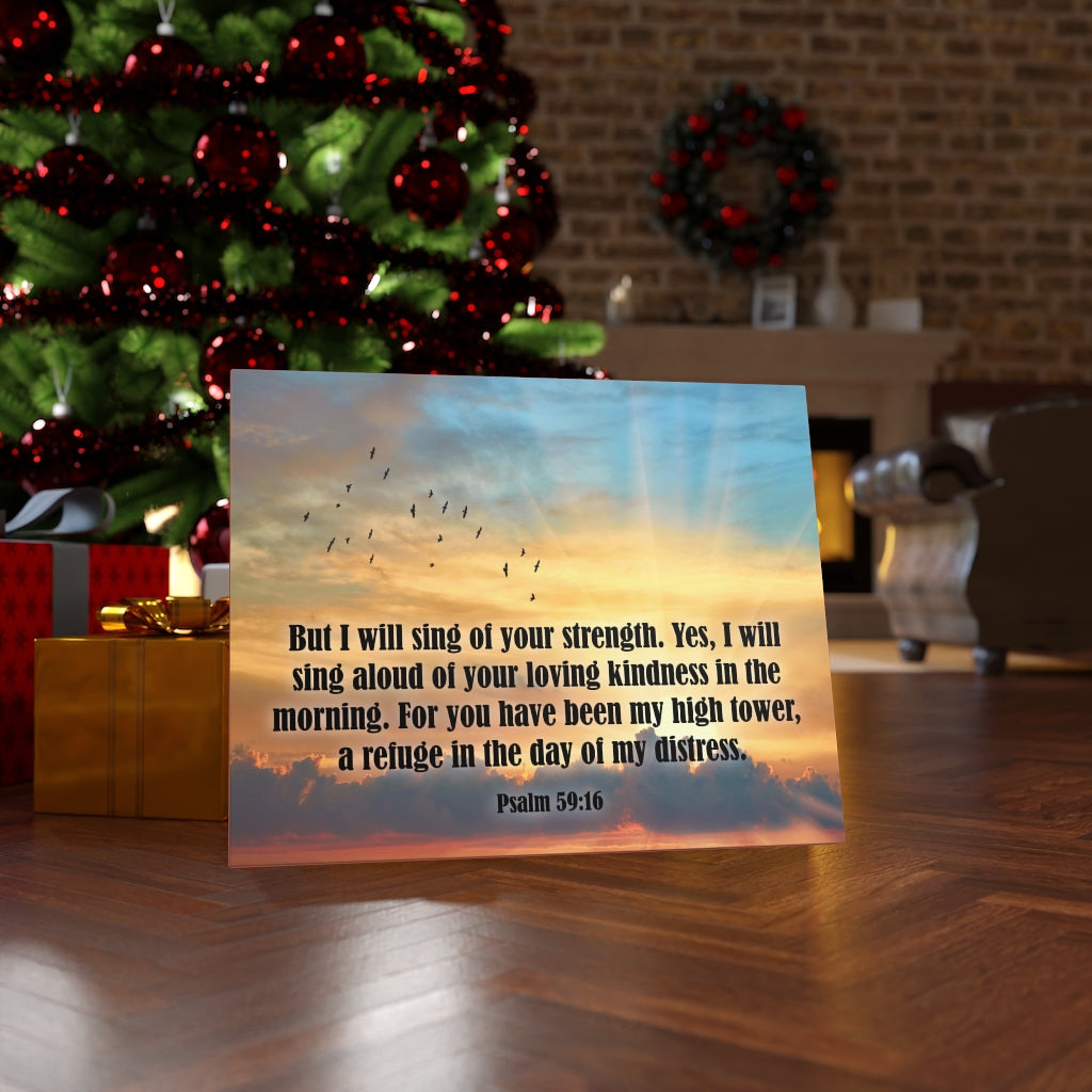 Scripture Walls Sing of Your Strength Psalm 59:16 Bible Verse Canvas Christian Wall Art Ready to Hang Unframed-Express Your Love Gifts