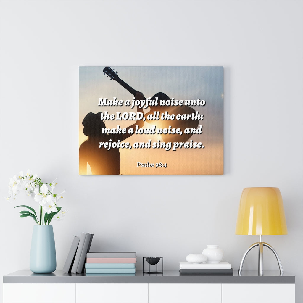 Scripture Walls Sing Praise Psalm 98:4 Bible Verse Canvas Christian Wall Art Ready to Hang Unframed-Express Your Love Gifts