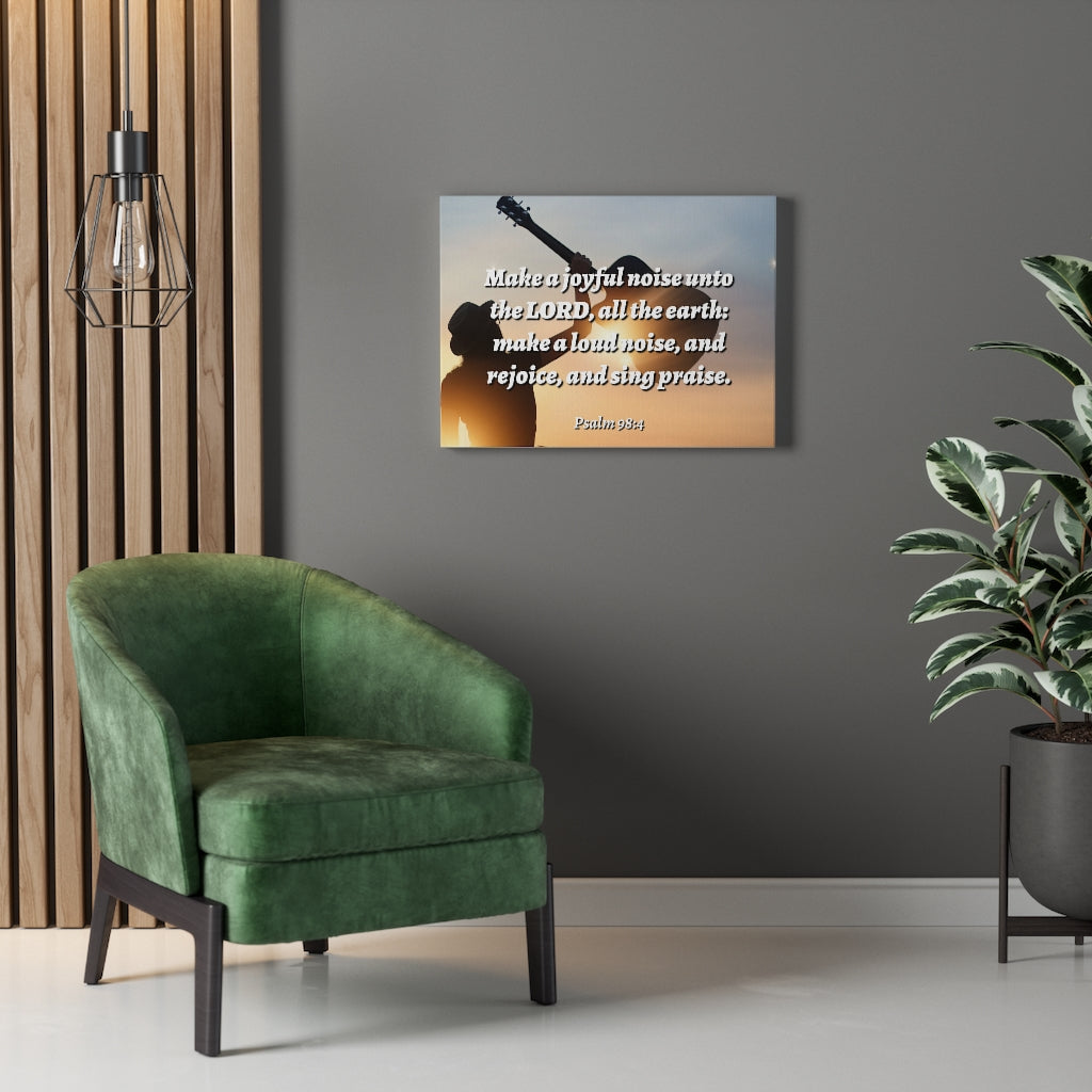 Scripture Walls Sing Praise Psalm 98:4 Bible Verse Canvas Christian Wall Art Ready to Hang Unframed-Express Your Love Gifts
