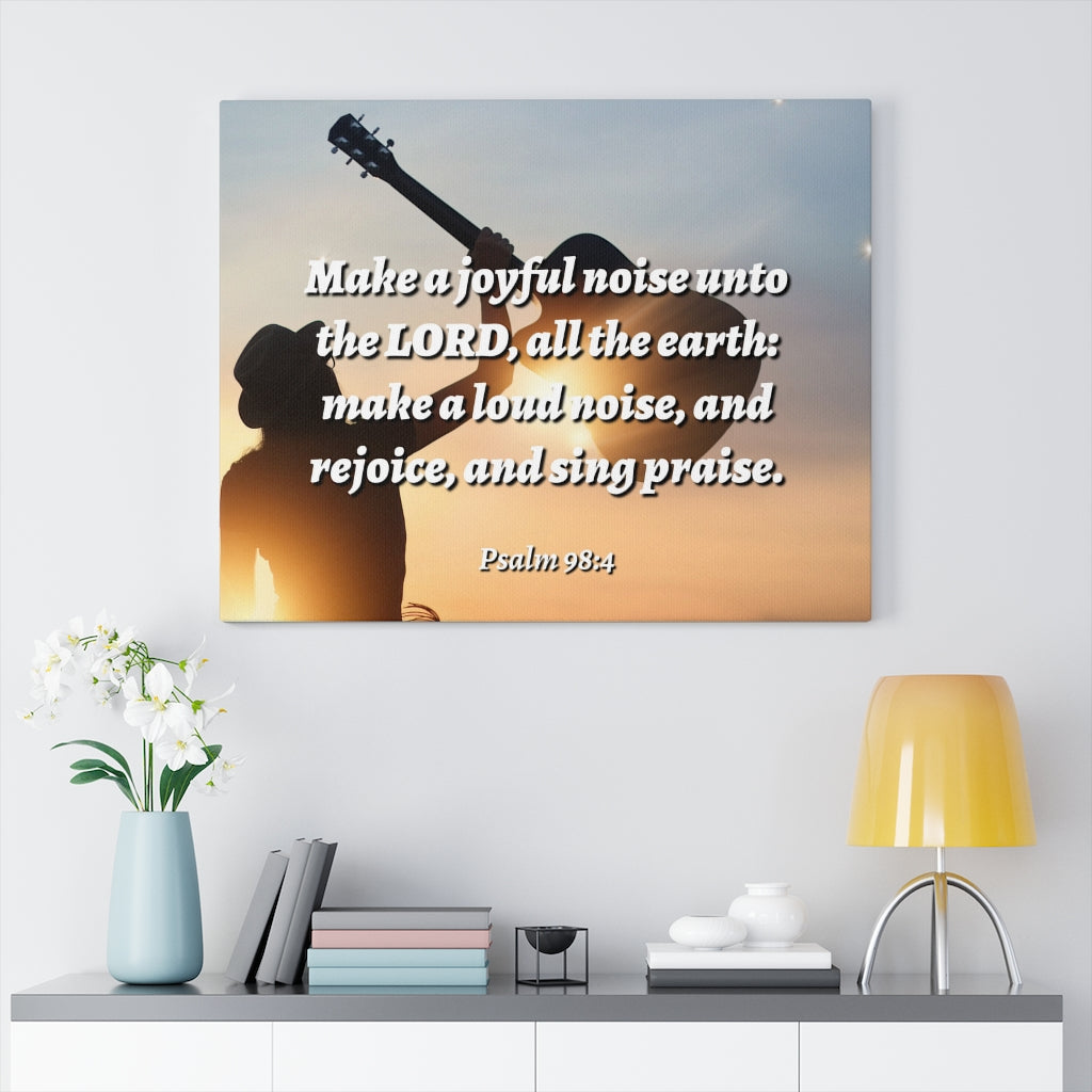 Scripture Walls Sing Praise Psalm 98:4 Bible Verse Canvas Christian Wall Art Ready to Hang Unframed-Express Your Love Gifts