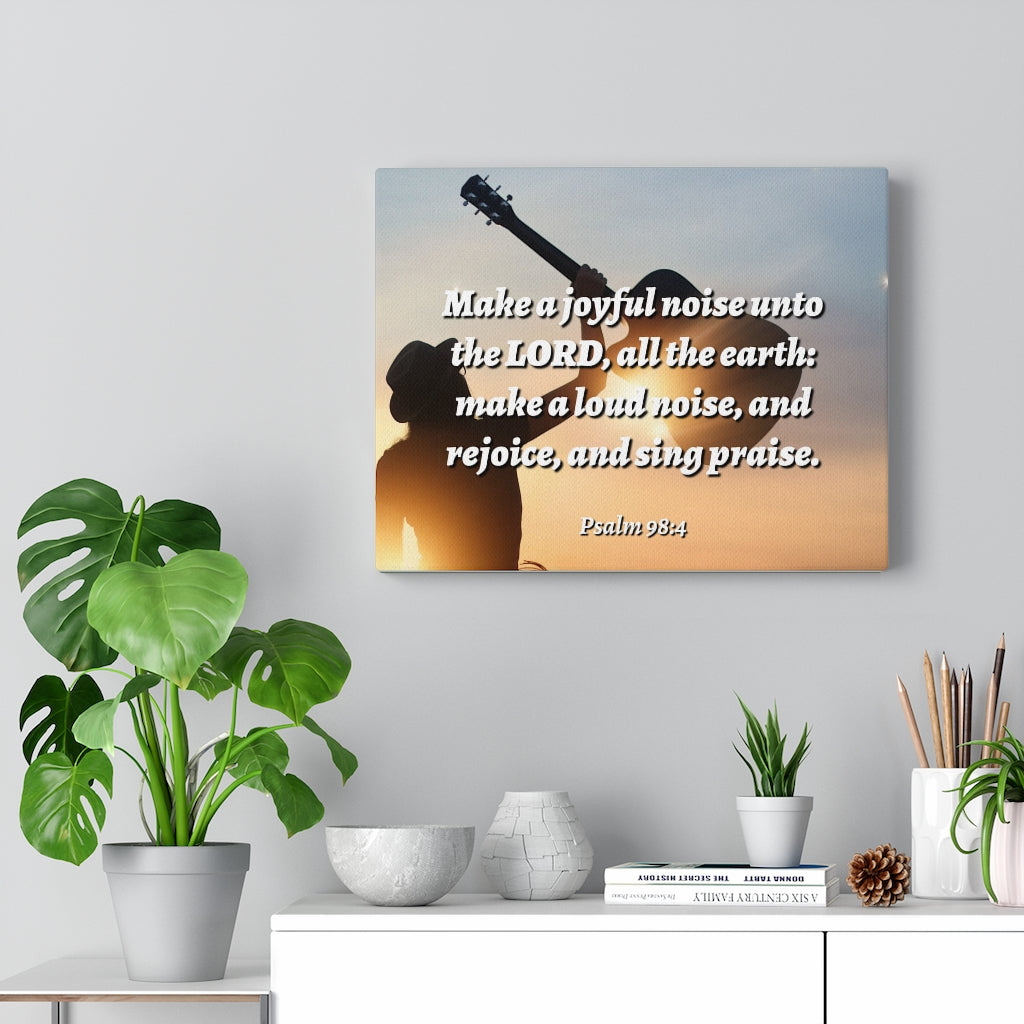 Scripture Walls Sing Praise Psalm 98:4 Bible Verse Canvas Christian Wall Art Ready to Hang Unframed-Express Your Love Gifts