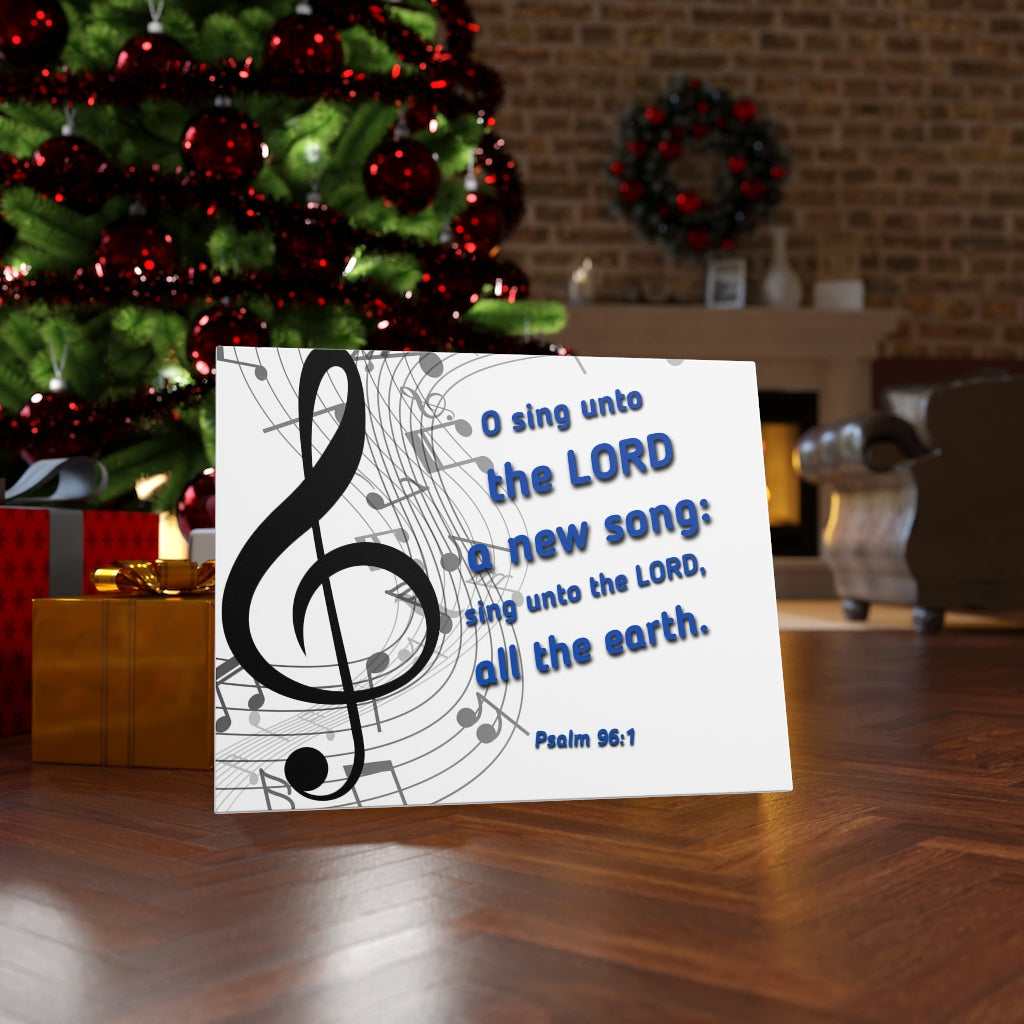 Scripture Walls Sing Psalm 96:1 Bible Verse Canvas Christian Wall Art Ready to Hang Unframed-Express Your Love Gifts