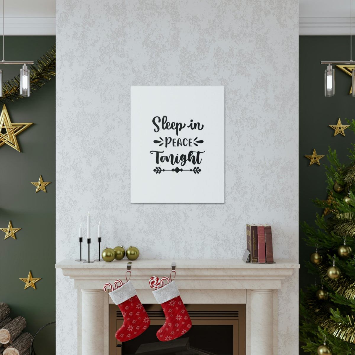 Scripture Walls Sleep In Peace Tonight Psalm 4:8 Christian Wall Art Bible Verse Print Ready to Hang Unframed-Express Your Love Gifts