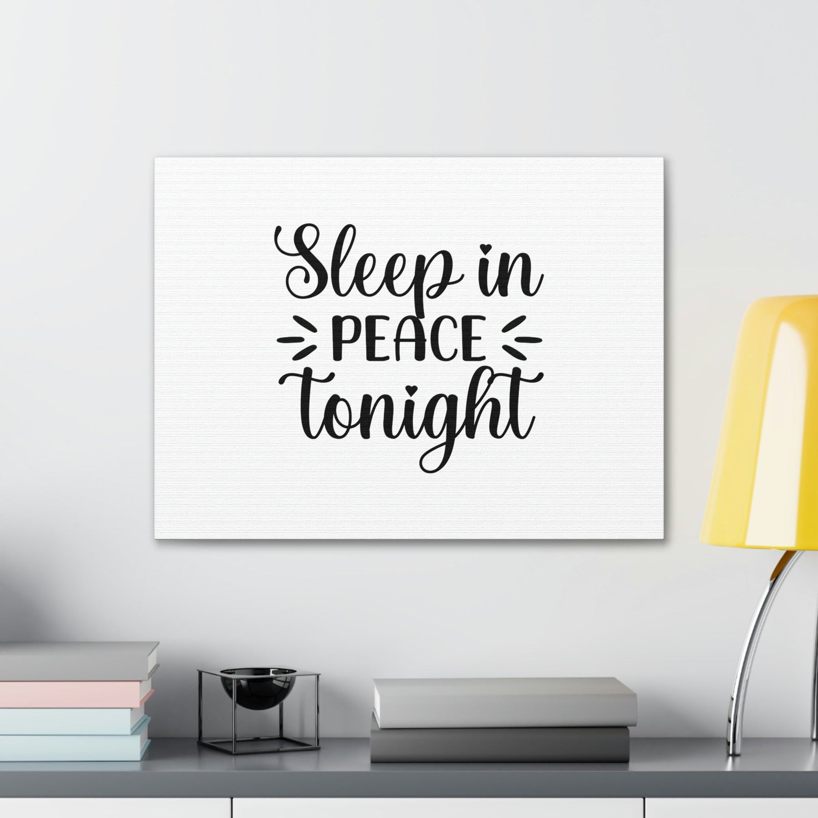 Scripture Walls Sleep In Peace Tonight Psalm 4:8 Plain Christian Wall Art Bible Verse Print Ready to Hang Unframed-Express Your Love Gifts