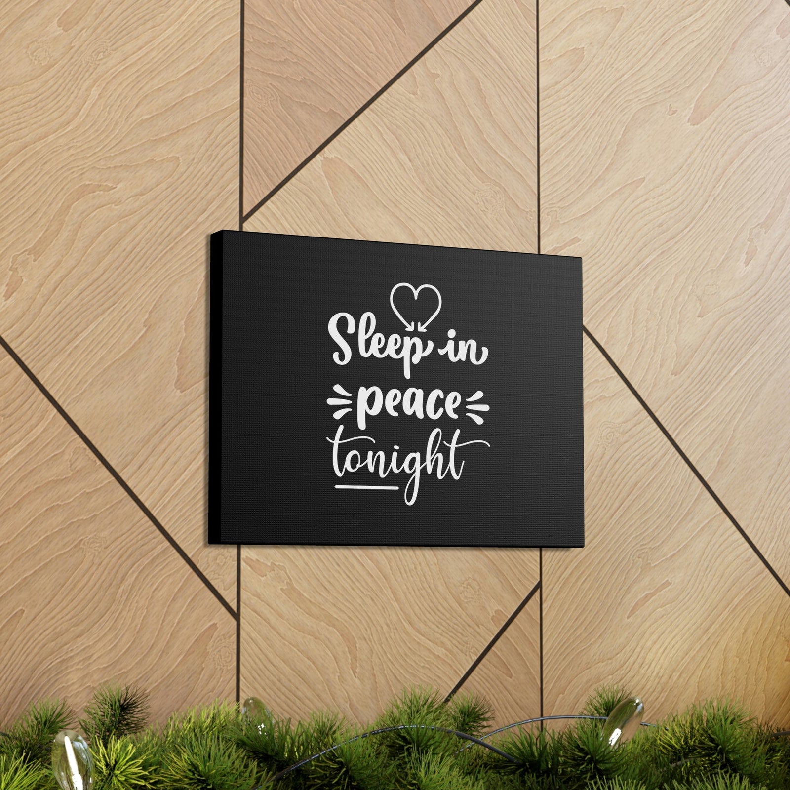 Scripture Walls Sleep In Peace Tonight Psalm 4:8 White Christian Wall Art Bible Verse Print Ready to Hang Unframed-Express Your Love Gifts
