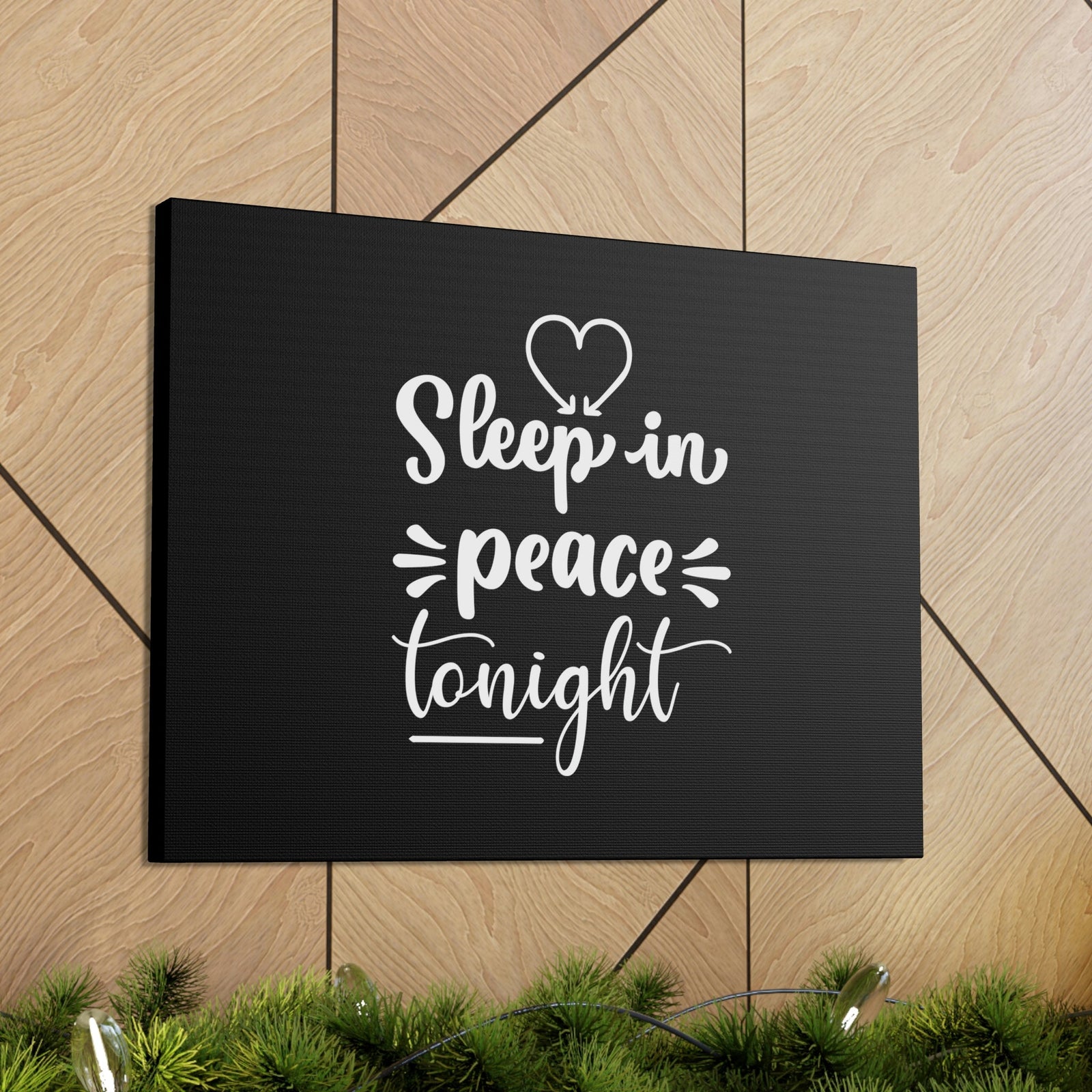 Scripture Walls Sleep In Peace Tonight Psalm 4:8 White Christian Wall Art Bible Verse Print Ready to Hang Unframed-Express Your Love Gifts