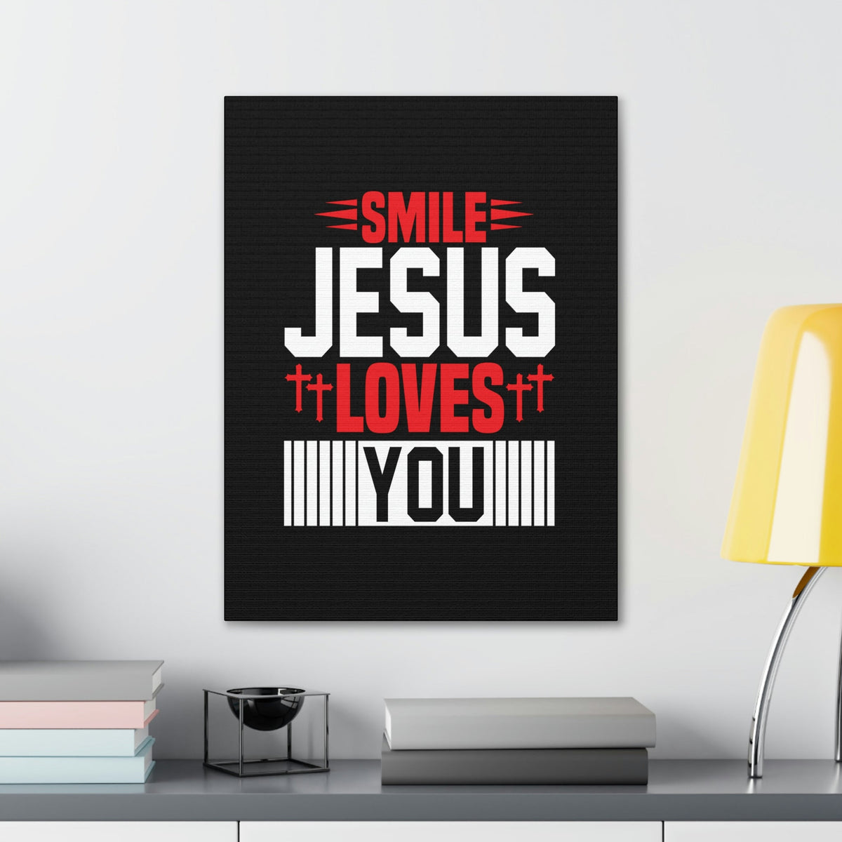 Scripture Walls Smile, Jesus Loves You John 1:12 Christian Wall Art Bible Verse Print Ready to Hang Unframed-Express Your Love Gifts