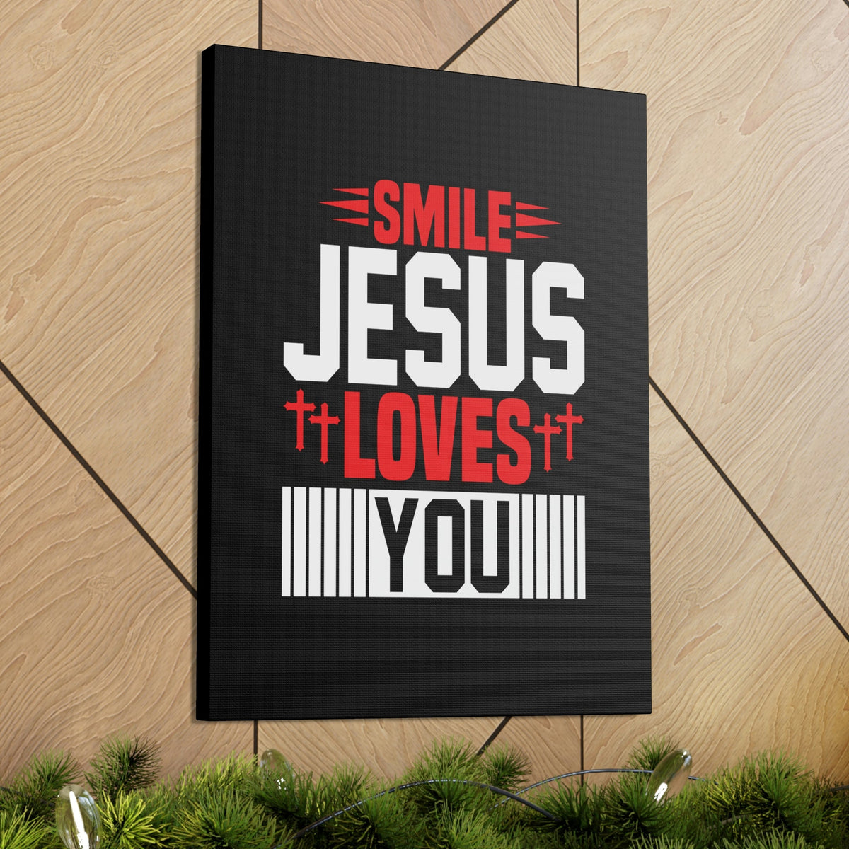 Scripture Walls Smile, Jesus Loves You John 1:12 Christian Wall Art Bible Verse Print Ready to Hang Unframed-Express Your Love Gifts