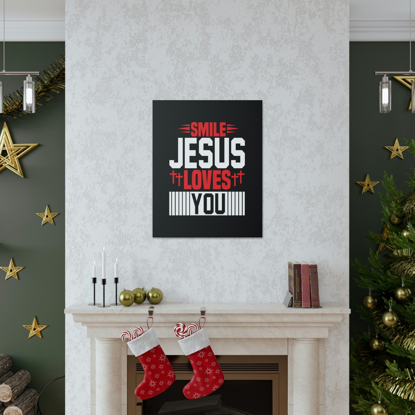 Scripture Walls Smile, Jesus Loves You John 1:12 Christian Wall Art Bible Verse Print Ready to Hang Unframed-Express Your Love Gifts