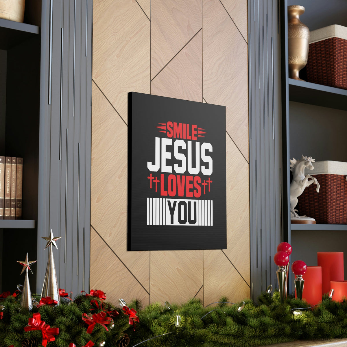 Scripture Walls Smile, Jesus Loves You John 1:12 Christian Wall Art Bible Verse Print Ready to Hang Unframed-Express Your Love Gifts