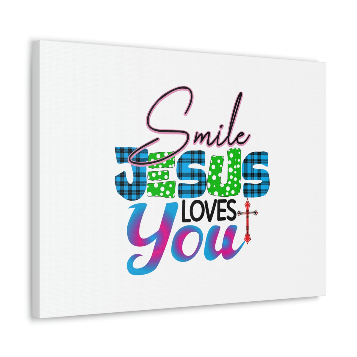Scripture Walls Smile Jesus Loves You John 3:16 Cross Christian Wall Art Bible Verse Print Ready to Hang Unframed-Express Your Love Gifts
