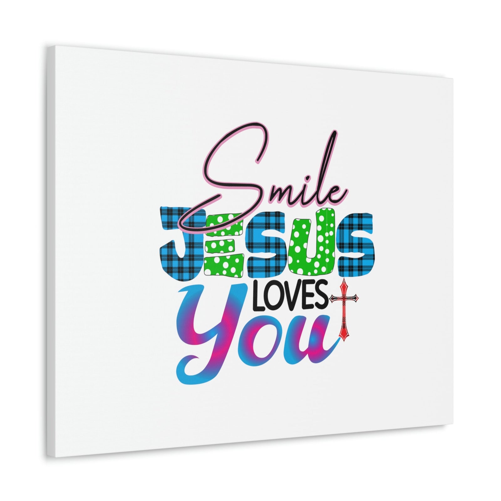 Scripture Walls Smile Jesus Loves You John 3:16 Cross Christian Wall Art Bible Verse Print Ready to Hang Unframed-Express Your Love Gifts