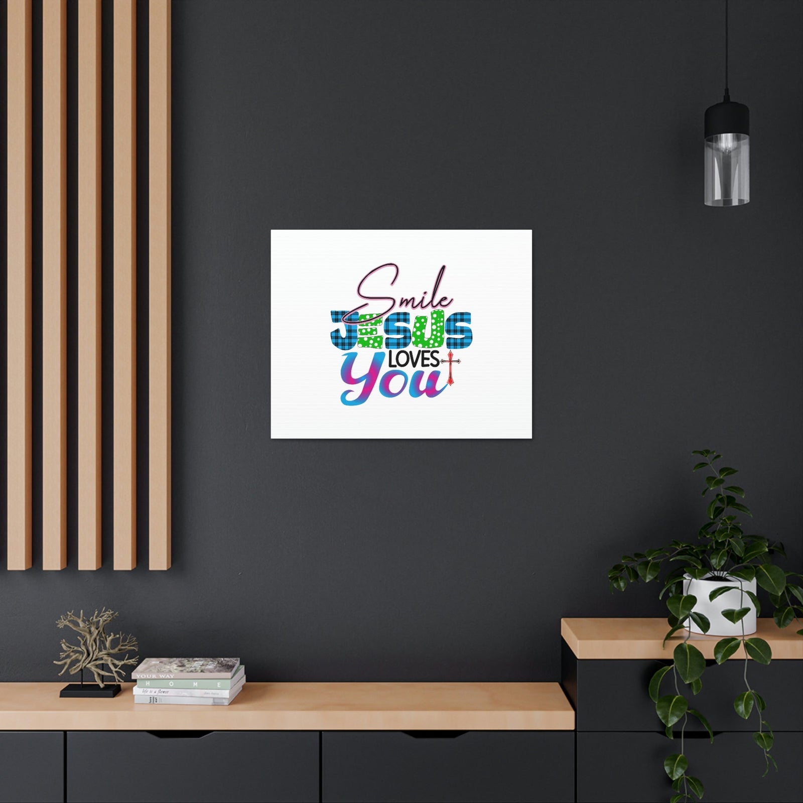 Scripture Walls Smile Jesus Loves You John 3:16 Cross Christian Wall Art Bible Verse Print Ready to Hang Unframed-Express Your Love Gifts
