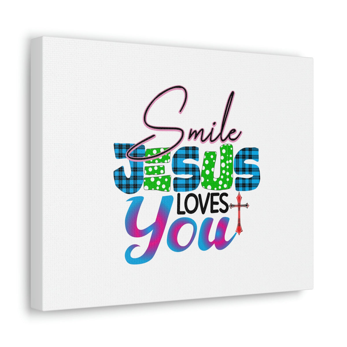 Scripture Walls Smile Jesus Loves You John 3:16 Cross Christian Wall Art Bible Verse Print Ready to Hang Unframed-Express Your Love Gifts