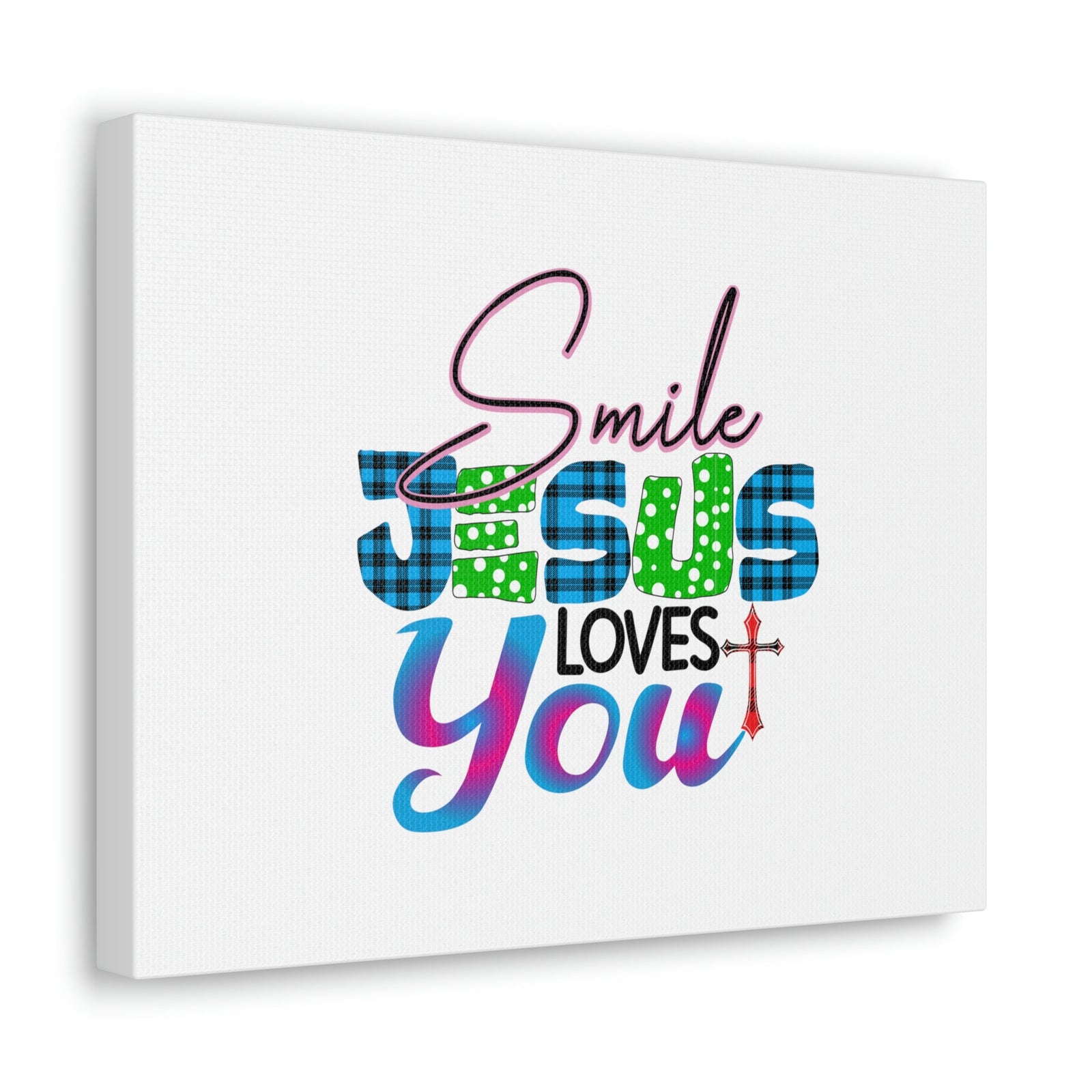 Scripture Walls Smile Jesus Loves You John 3:16 Cross Christian Wall Art Bible Verse Print Ready to Hang Unframed-Express Your Love Gifts