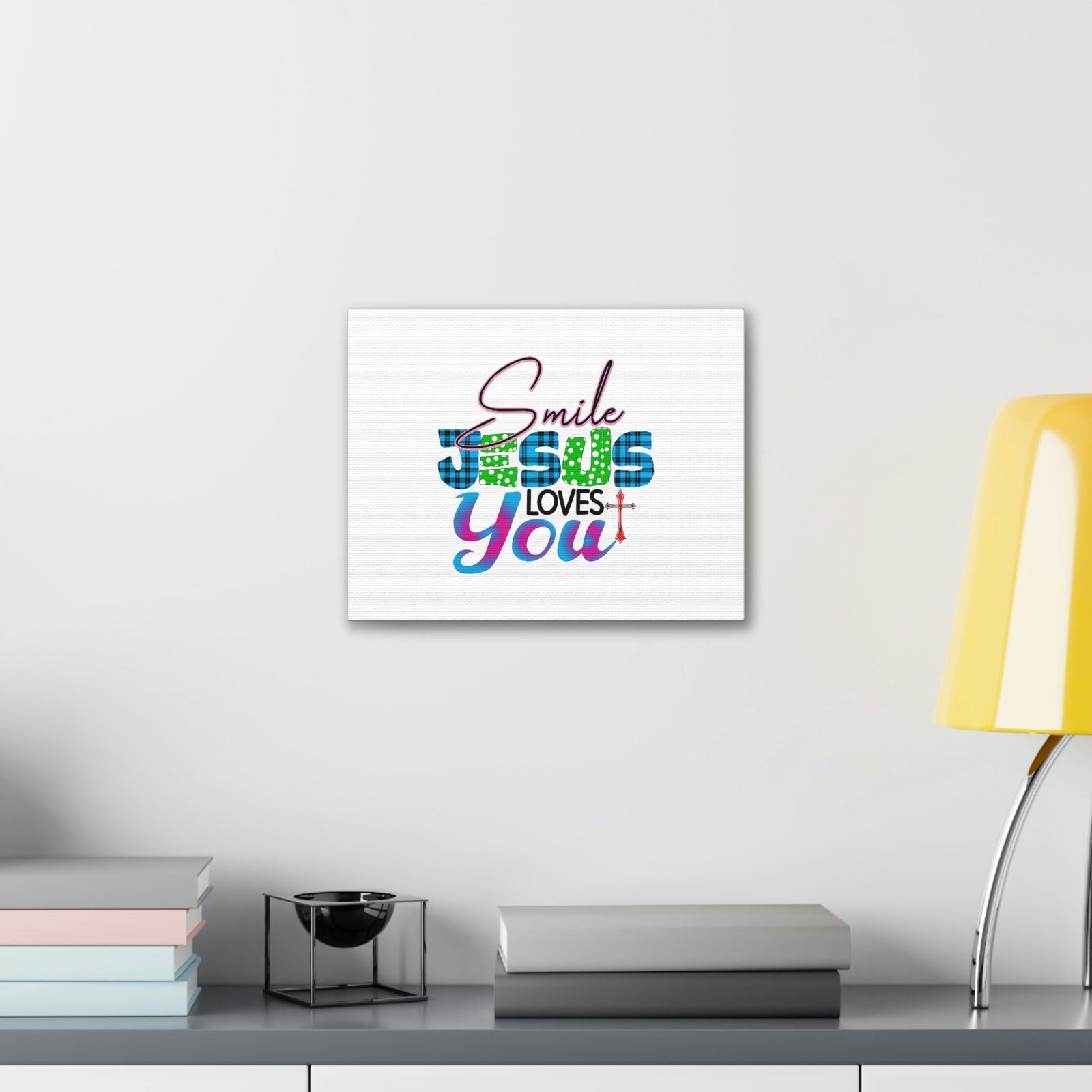 Scripture Walls Smile Jesus Loves You John 3:16 Cross Christian Wall Art Bible Verse Print Ready to Hang Unframed-Express Your Love Gifts