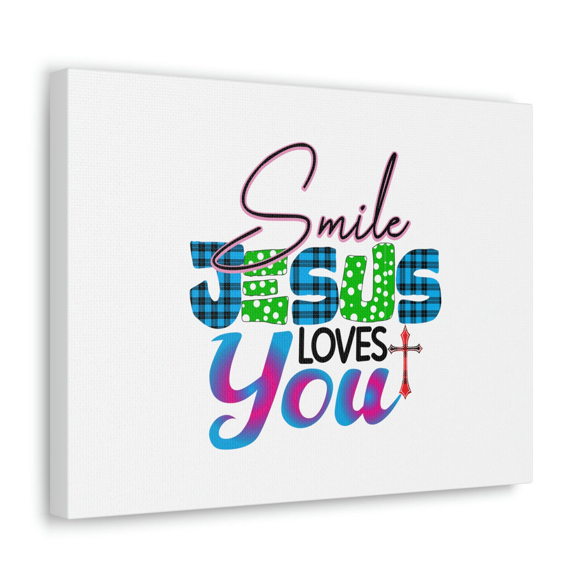 Scripture Walls Smile Jesus Loves You John 3:16 Cross Christian Wall Art Bible Verse Print Ready to Hang Unframed-Express Your Love Gifts
