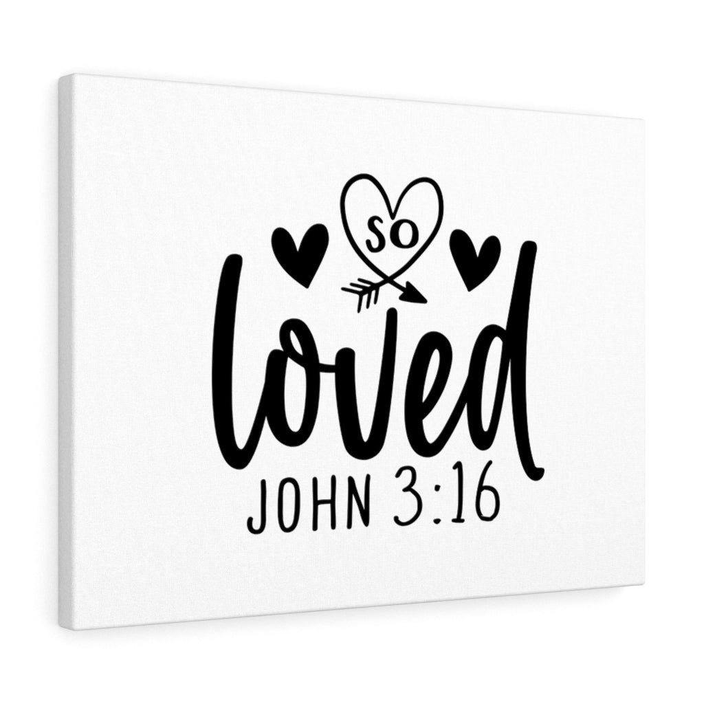 Scripture Walls So Loved Heart John 3:16 Bible Verse Canvas Christian Wall Art Ready to Hang Unframed-Express Your Love Gifts