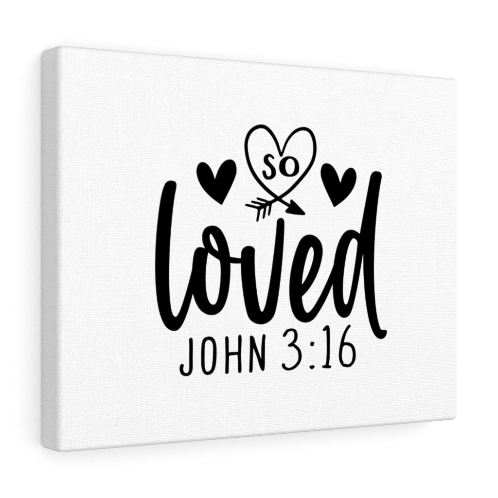 Scripture Walls So Loved Heart John 3:16 Bible Verse Canvas Christian Wall Art Ready to Hang Unframed-Express Your Love Gifts