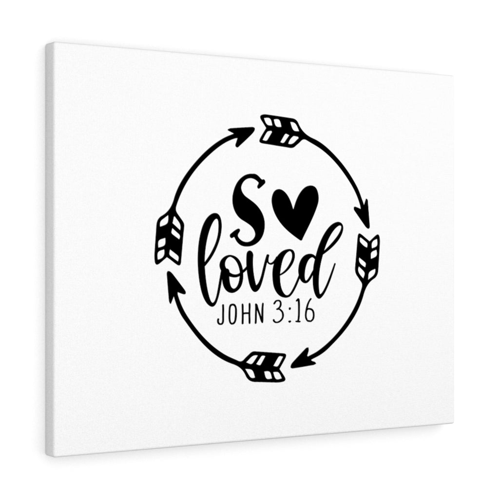 Scripture Walls So Loved John 3:16 Bible Verse Canvas Christian Wall Art Ready to Hang Unframed-Express Your Love Gifts