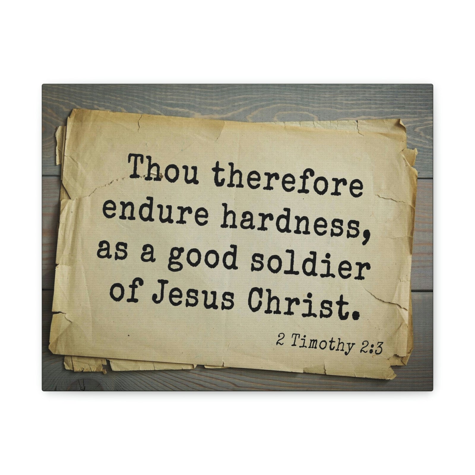 Scripture Walls Soldier Of Jesus Christ 2 Timothy 2:3 Bible Verse Canvas Christian Wall Art Bible Verse Print Ready To Hang Unframed-Express Your Love Gifts