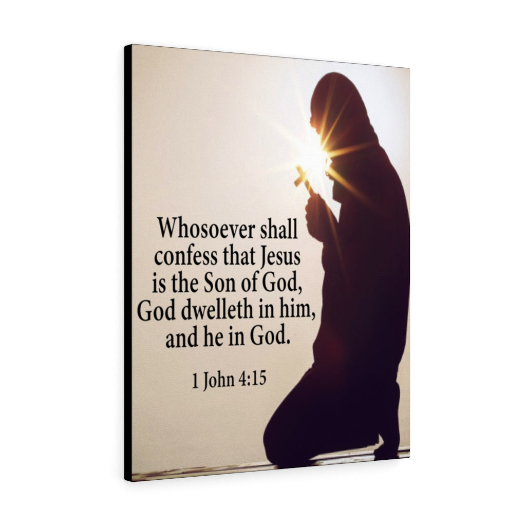 Scripture Walls Son of God 1 John 4:15 Bible Verse Canvas Christian Wall Art Ready to Hang Unframed-Express Your Love Gifts