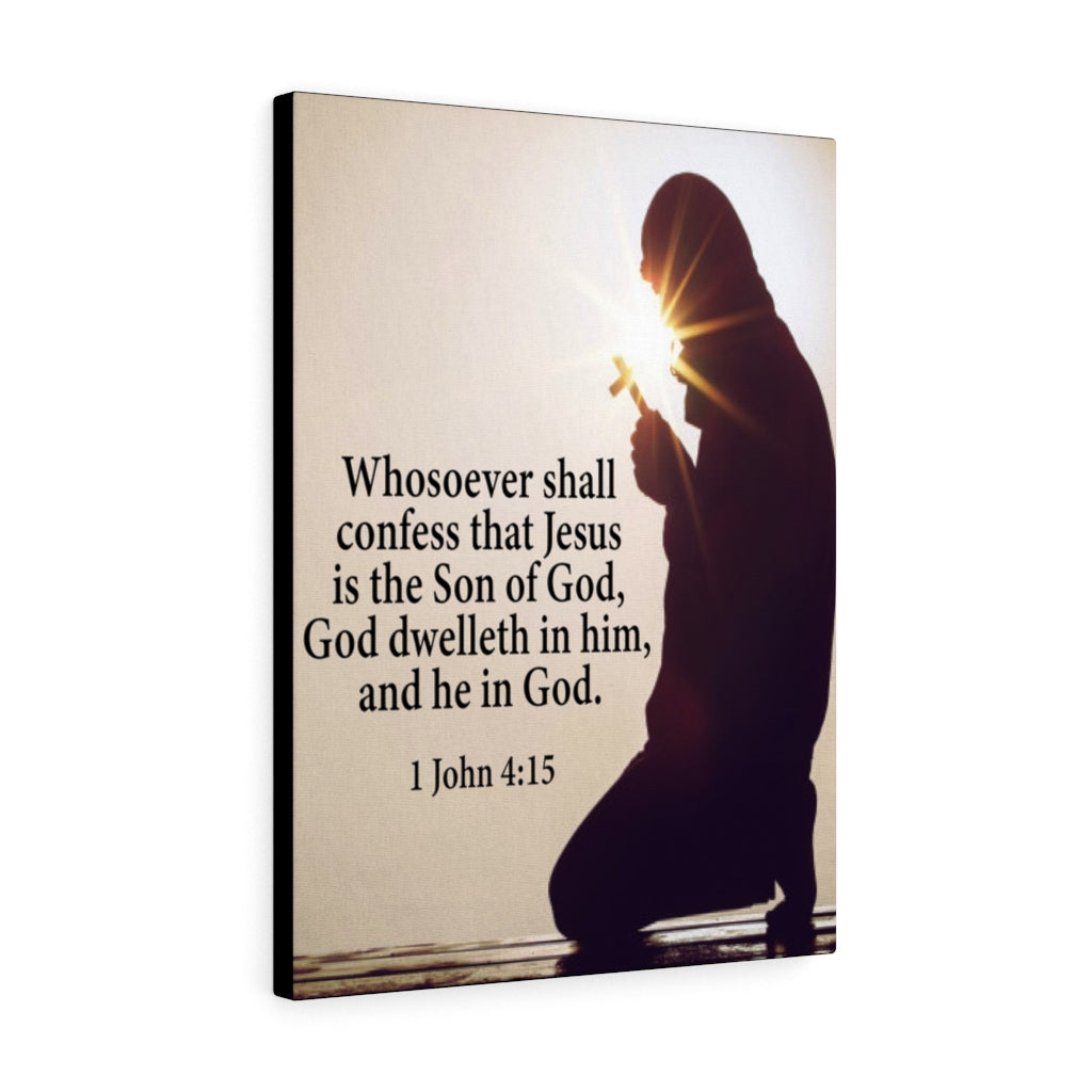 Scripture Walls Son of God 1 John 4:15 Bible Verse Canvas Christian Wall Art Ready to Hang Unframed-Express Your Love Gifts