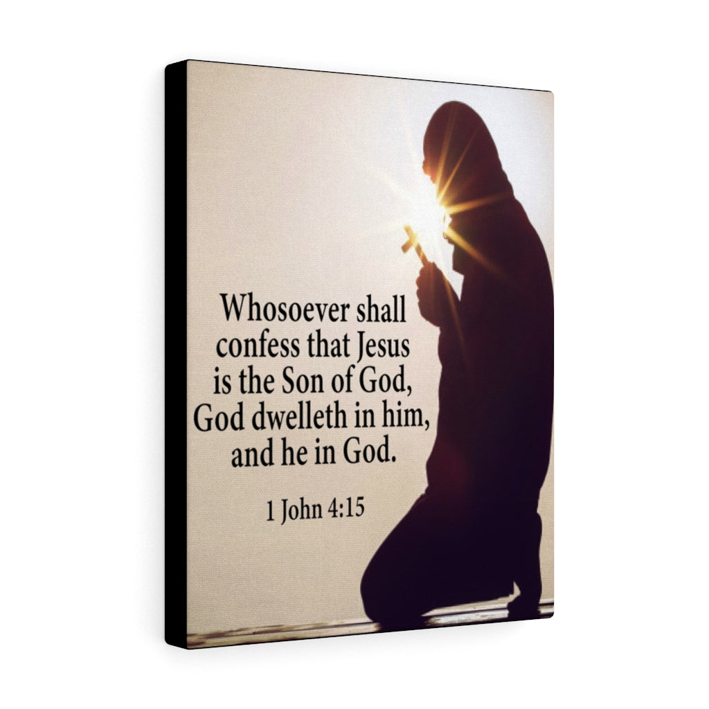 Scripture Walls Son of God 1 John 4:15 Bible Verse Canvas Christian Wall Art Ready to Hang Unframed-Express Your Love Gifts