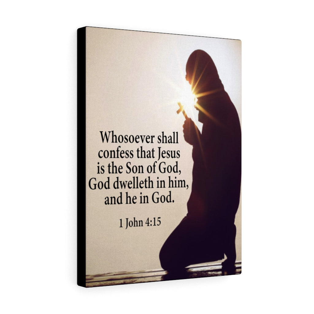 Scripture Walls Son of God 1 John 4:15 Bible Verse Canvas Christian Wall Art Ready to Hang Unframed-Express Your Love Gifts