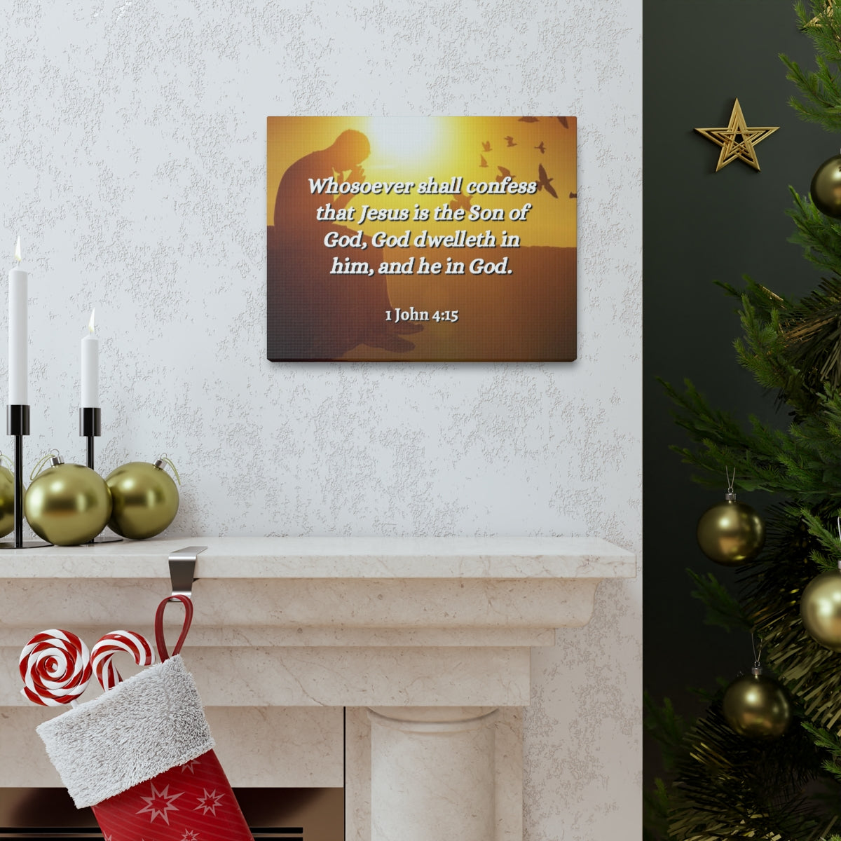 Scripture Walls Son Of God 1 John 4:15 Christian Wall Art Bible Verse Print Ready to Hang Unframed-Express Your Love Gifts