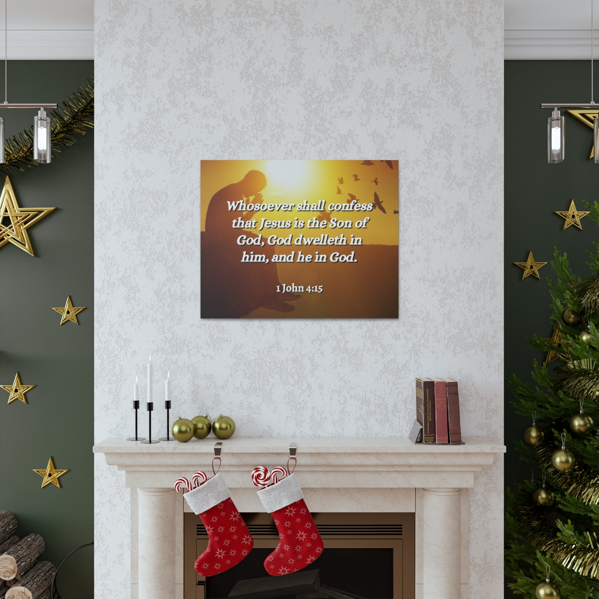 Scripture Walls Son Of God 1 John 4:15 Christian Wall Art Bible Verse Print Ready to Hang Unframed-Express Your Love Gifts