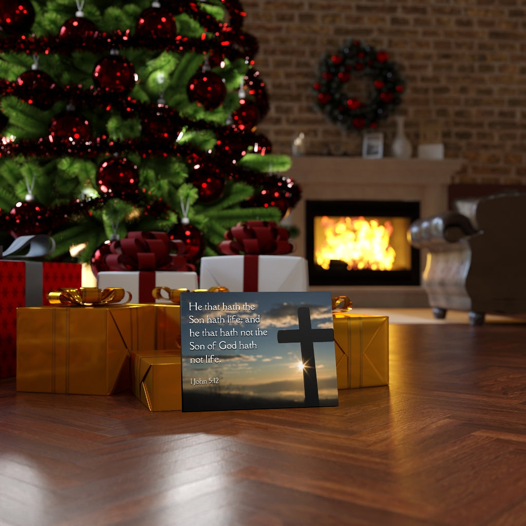 Scripture Walls Son Of God 1 John 5:12 Bible Verse Canvas Christian Wall Art Ready to Hang Unframed-Express Your Love Gifts