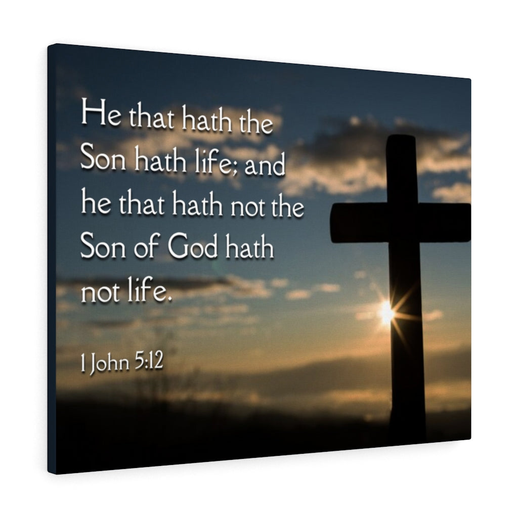 Scripture Walls Son Of God 1 John 5:12 Bible Verse Canvas Christian Wall Art Ready to Hang Unframed-Express Your Love Gifts