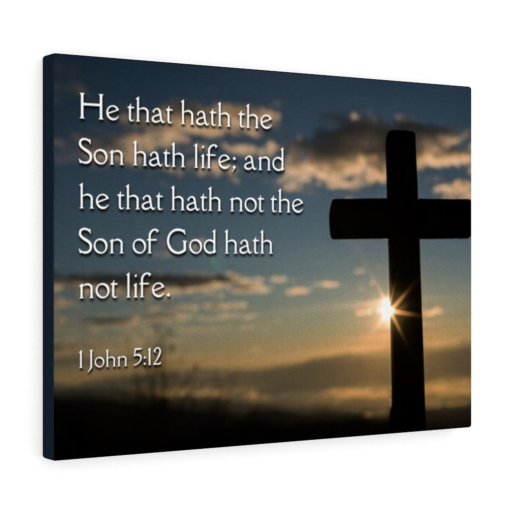 Scripture Walls Son Of God 1 John 5:12 Bible Verse Canvas Christian Wall Art Ready to Hang Unframed-Express Your Love Gifts