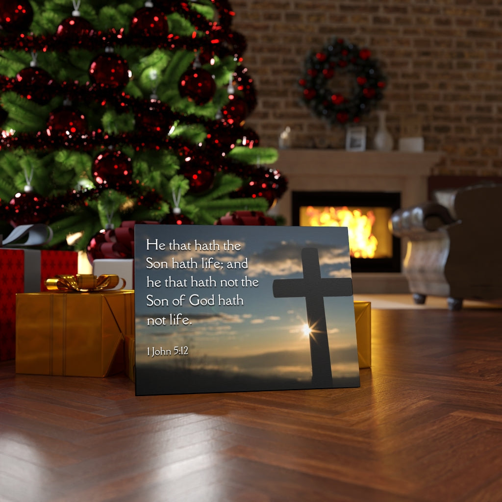 Scripture Walls Son Of God 1 John 5:12 Bible Verse Canvas Christian Wall Art Ready to Hang Unframed-Express Your Love Gifts